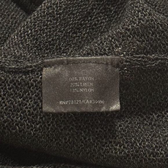 Eileen Fisher Cardigan Linen Blend Minimalist Cottagecore Open Knit Black Medium - Picture 4 of 5